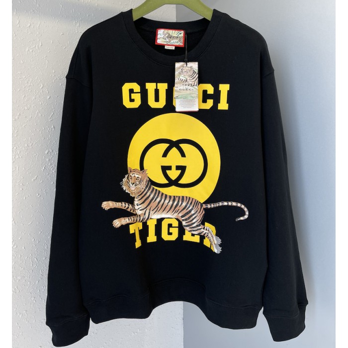 G*u*i tiger cotton sweatshirt black