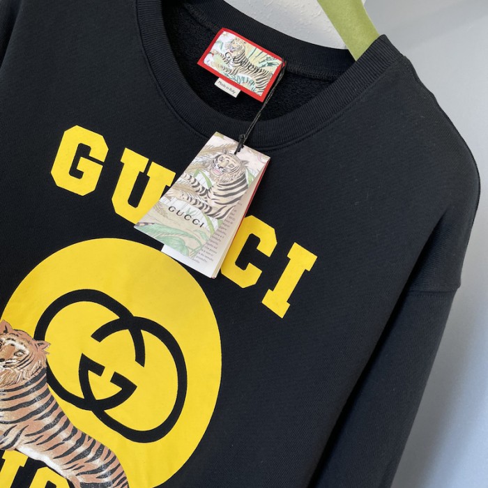 G*u*i tiger cotton sweatshirt black