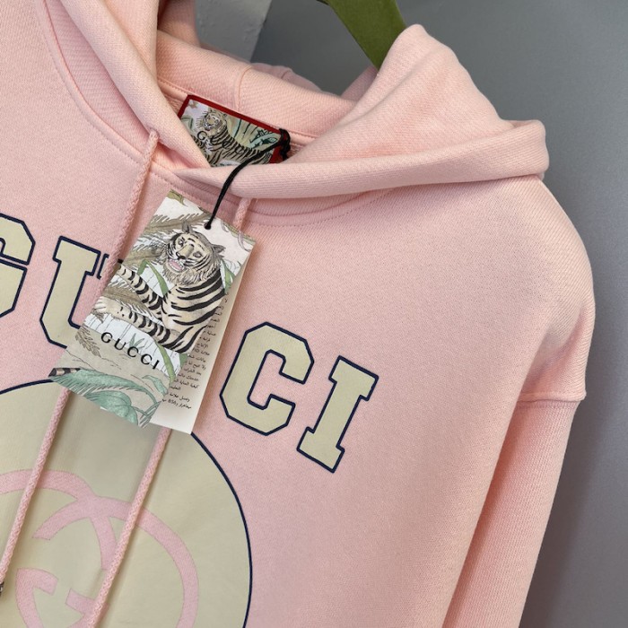 G*u*i tiger hooded sweatshirt pink