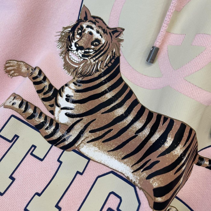 G*u*i tiger hooded sweatshirt pink