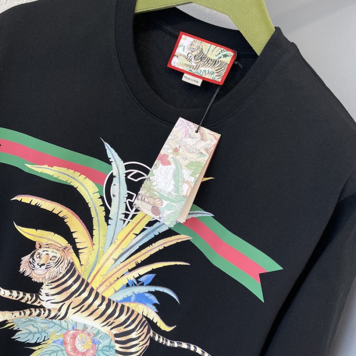 G*u*i tiger cotton t-shirt black