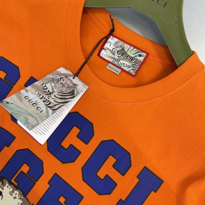 G*u*i tiger cotton t-shirt orange