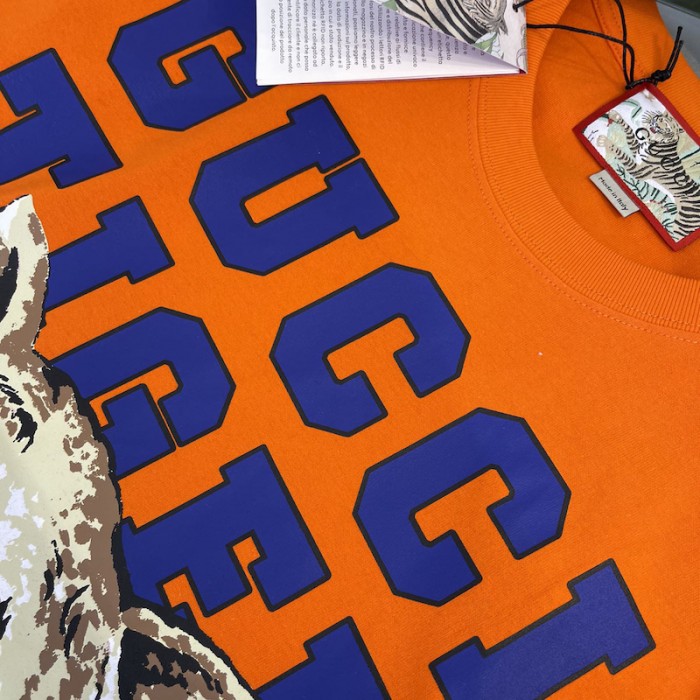 G*u*i tiger cotton t-shirt orange