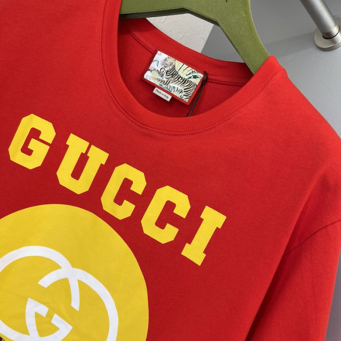 G*u*i tiger cotton t-shirt red