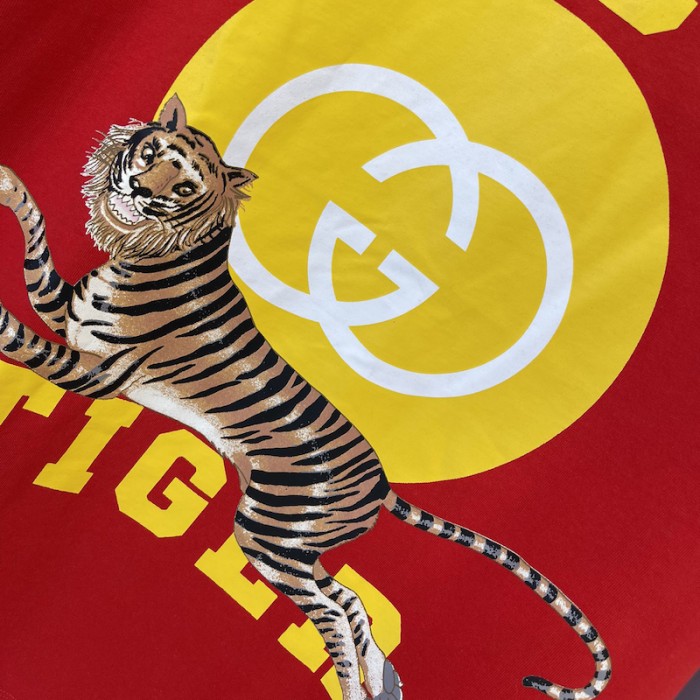 G*u*i tiger cotton t-shirt red