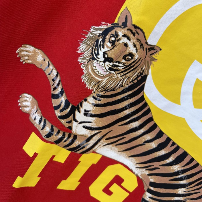 G*u*i tiger cotton t-shirt red