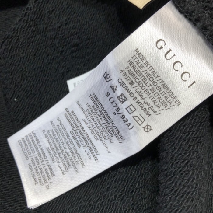 G*u*i vintage logo bunny print cotton jersey hoodies black