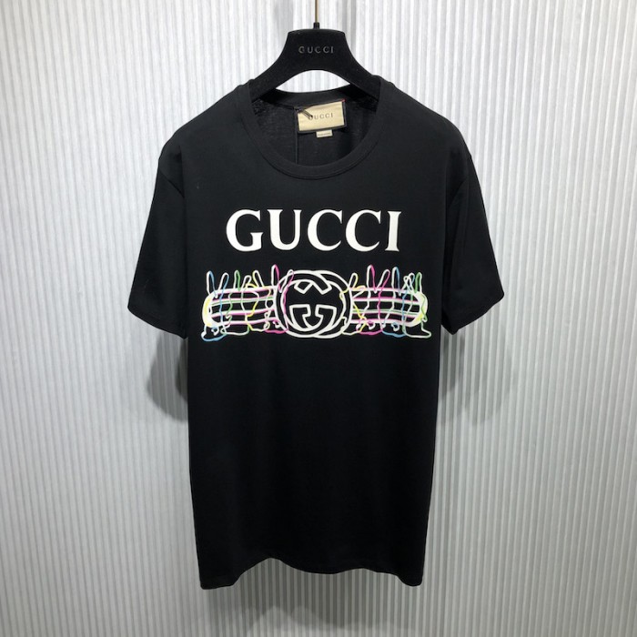 G*u*i vintage logo bunny print cotton jersey t-shirt black