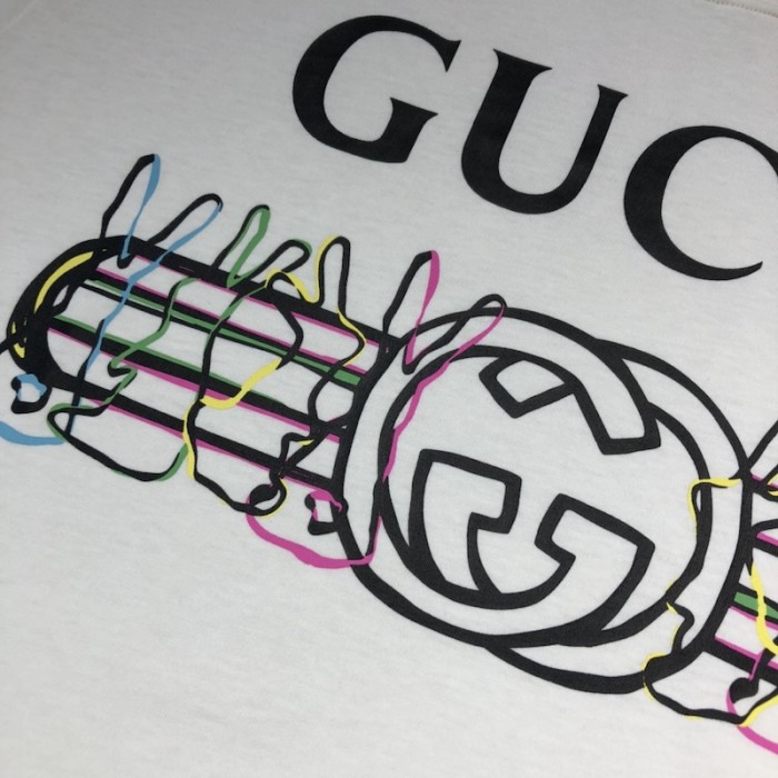 G*u*i vintage logo bunny print cotton jersey t-shirt white