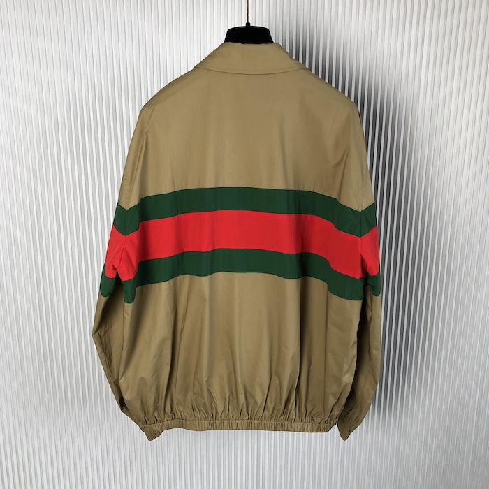G*u*i web stripe cotton jacket mens