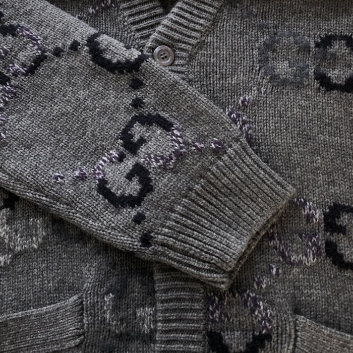 G*u*i wool cardigan with gg intarsia 770507