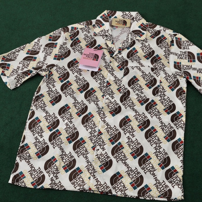 the north face x G*u*i web silk shirt brown