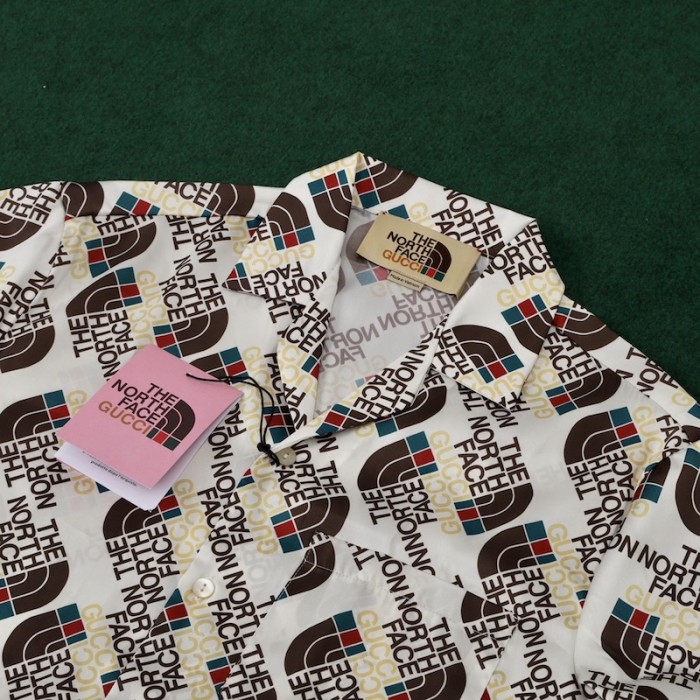 the north face x G*u*i web silk shirt brown