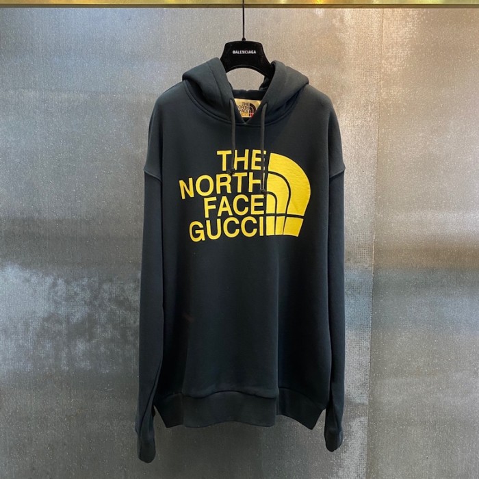G*u*i x the north face hoodie black