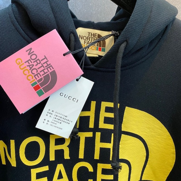 G*u*i x the north face hoodie black