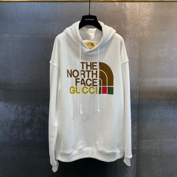 G*u*i x the north face hoodie off white