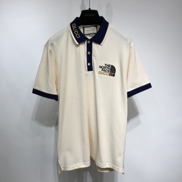 the north face x G*u*i jersey polo white