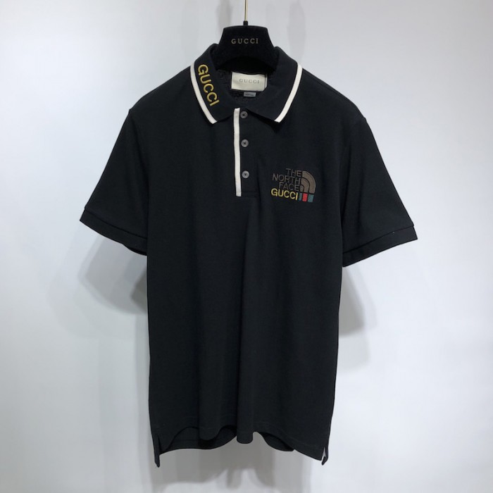the north face x G*u*i jersey polo black