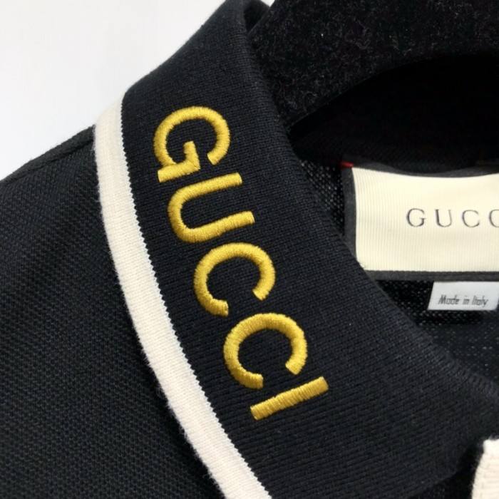 the north face x G*u*i jersey polo black