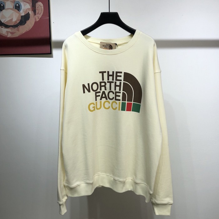 G*u*i x the north face sweatershirt cream