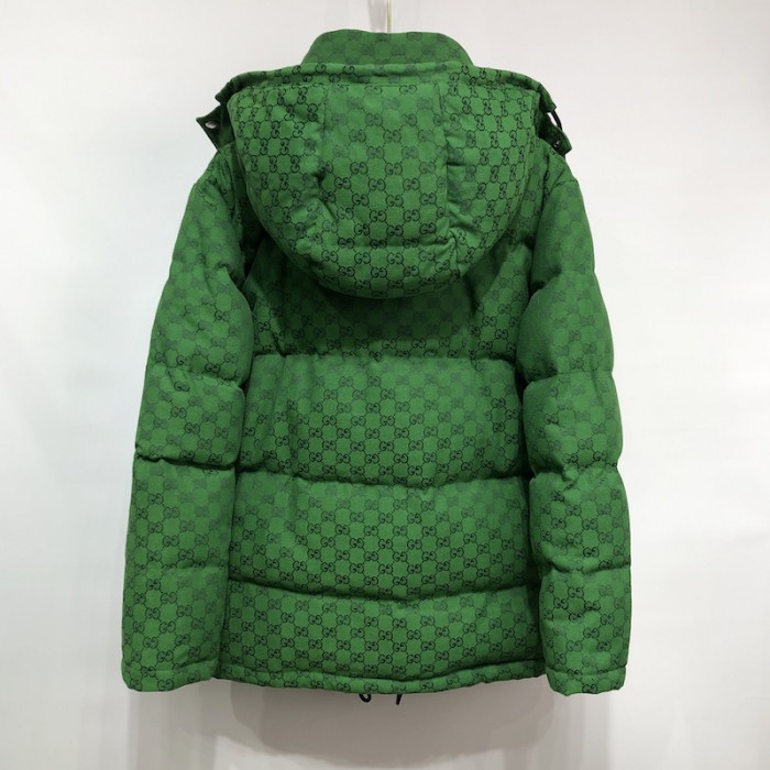 G*u*i x the north face print jacket green