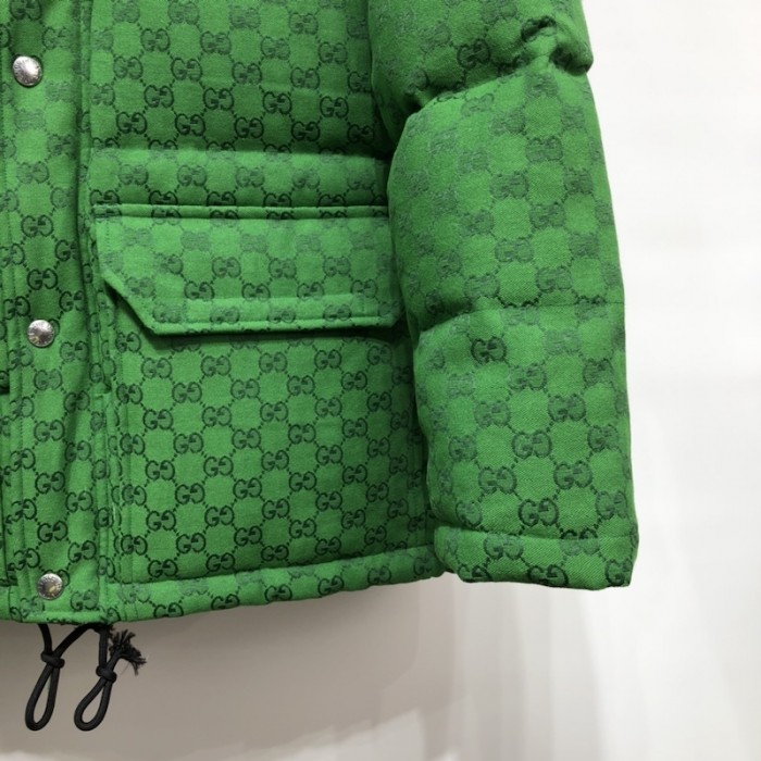 G*u*i x the north face print jacket green