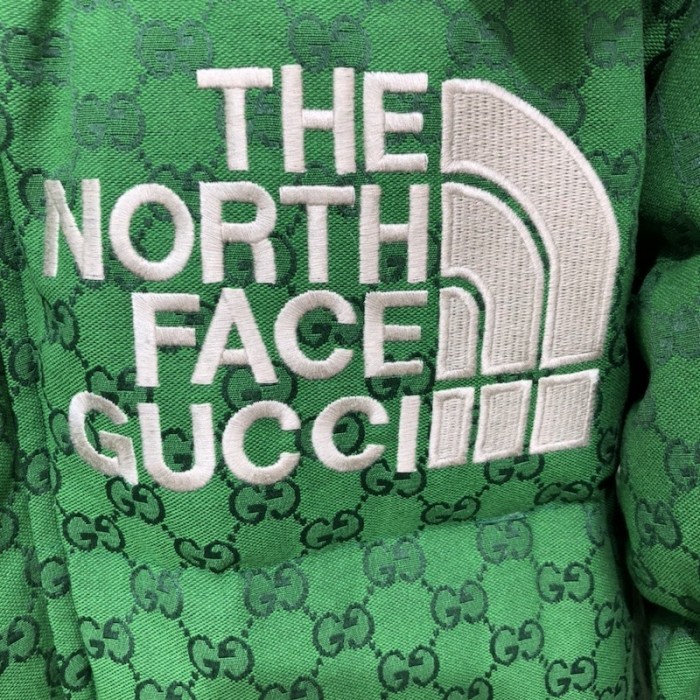 G*u*i x the north face print jacket green