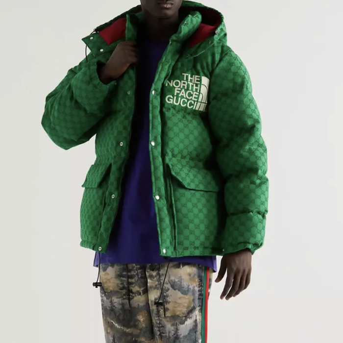 G*u*i x the north face print jacket green