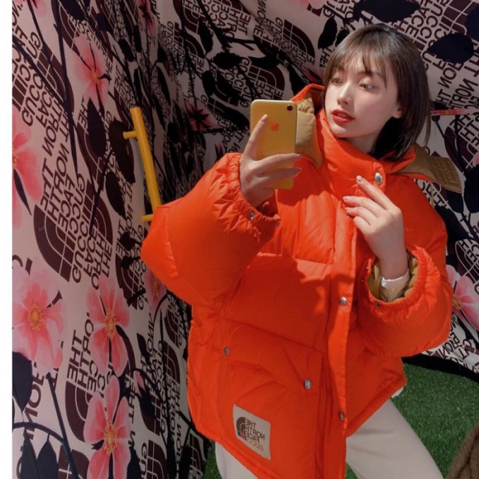 G*u*i x the north face coat jacket orange