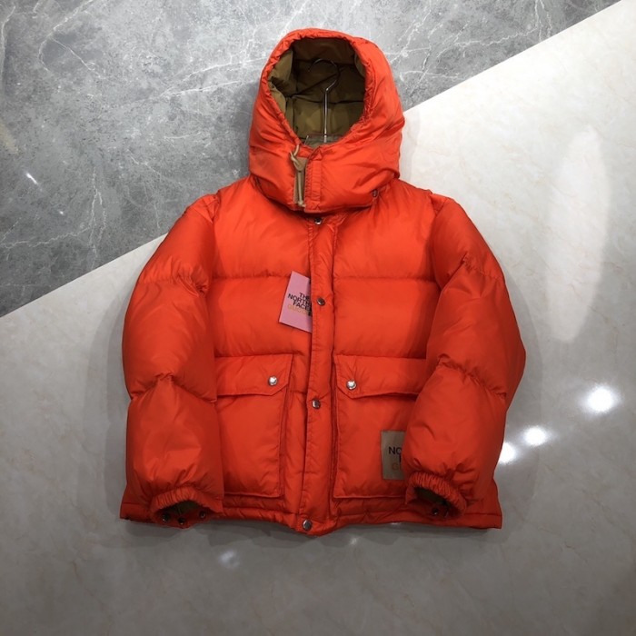 G*u*i x the north face coat jacket orange