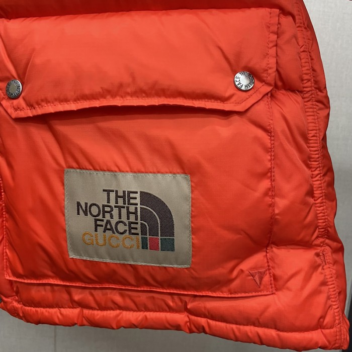 G*u*i x the north face coat jacket orange