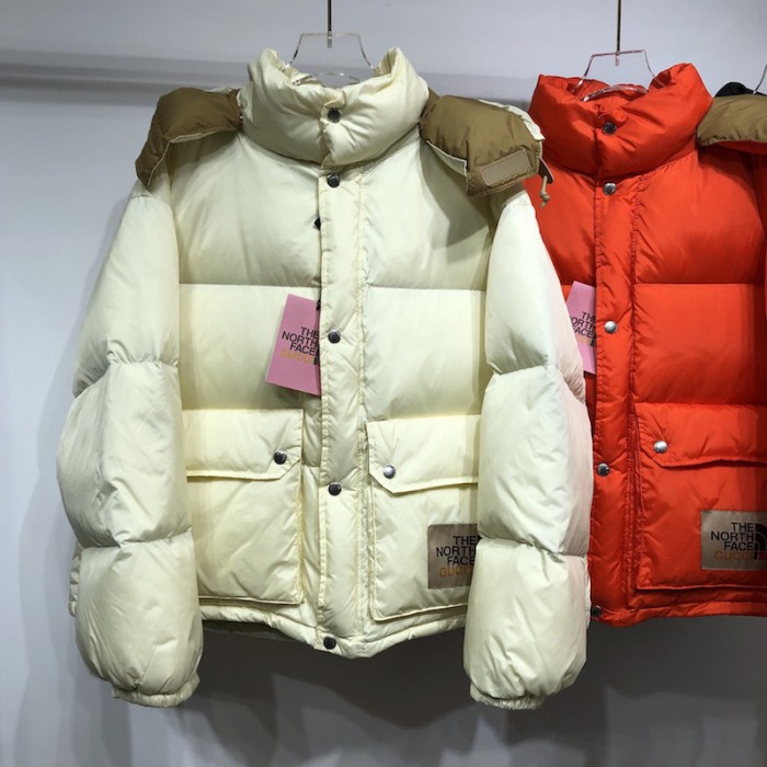 G*u*i x the north face coat jacket white