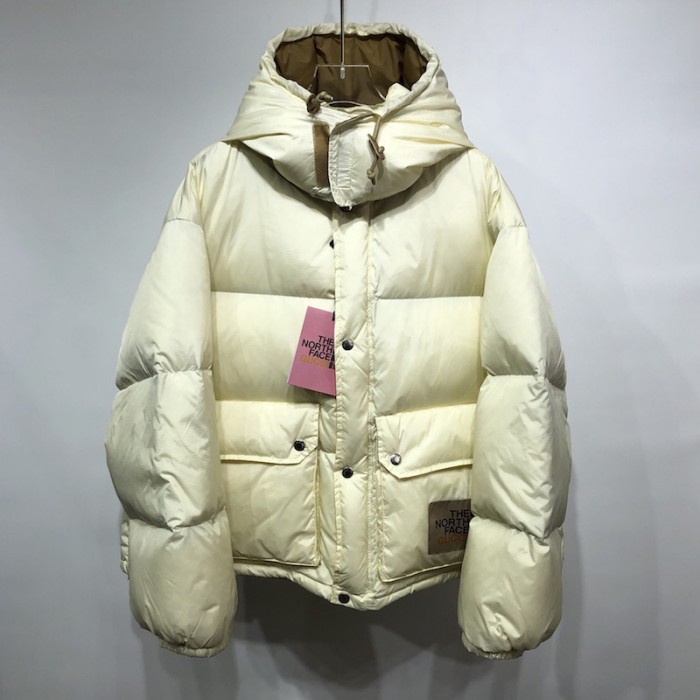 G*u*i x the north face coat jacket white