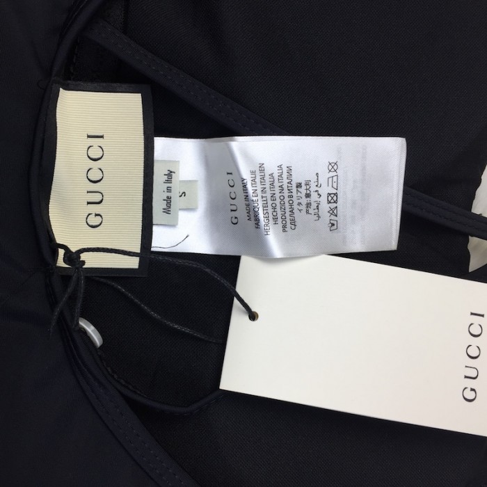 sparkling swimsuit with G*u*i logo black