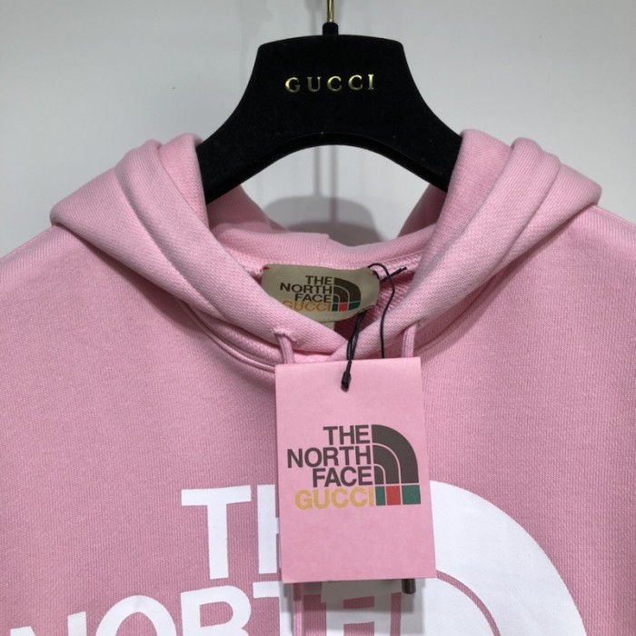 the north face x G*u*i hoodie / black cat pink