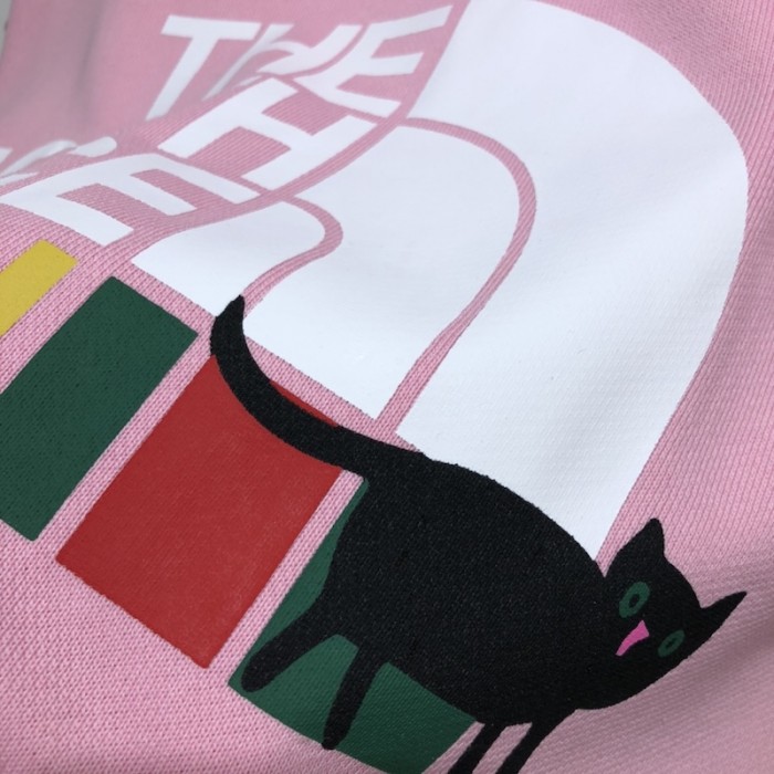the north face x G*u*i hoodie / black cat pink