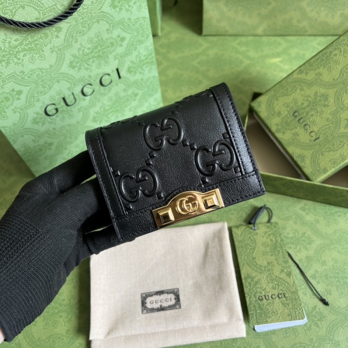 G*u*i gg card case wallet ‎676150 black