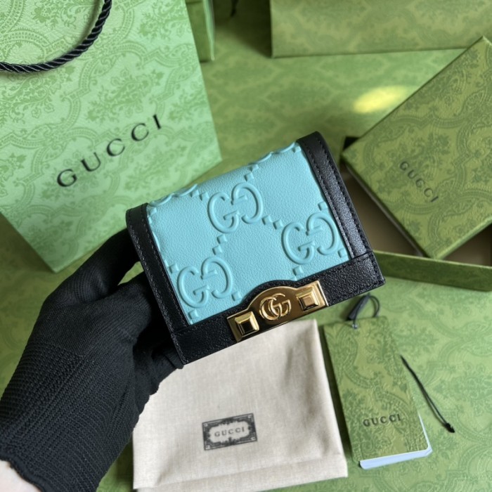 G*u*i gg card case wallet ‎676150 blue