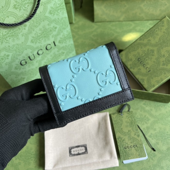 G*u*i gg card case wallet 676150 blue