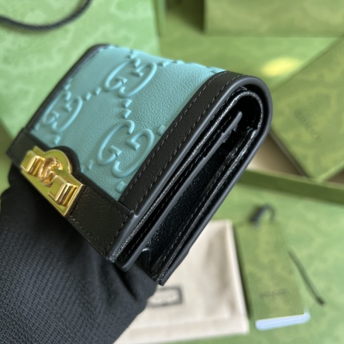 G*u*i gg card case wallet 676150 blue