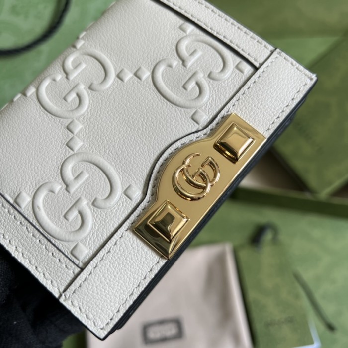 G*u*i gg card case wallet ‎676150 white