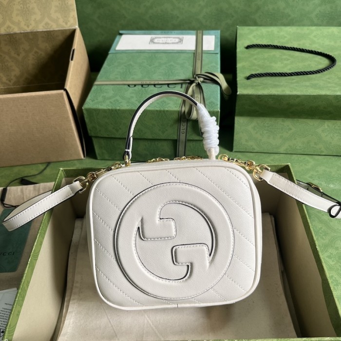 G*u*i blondie top handle bag white ‎744434
