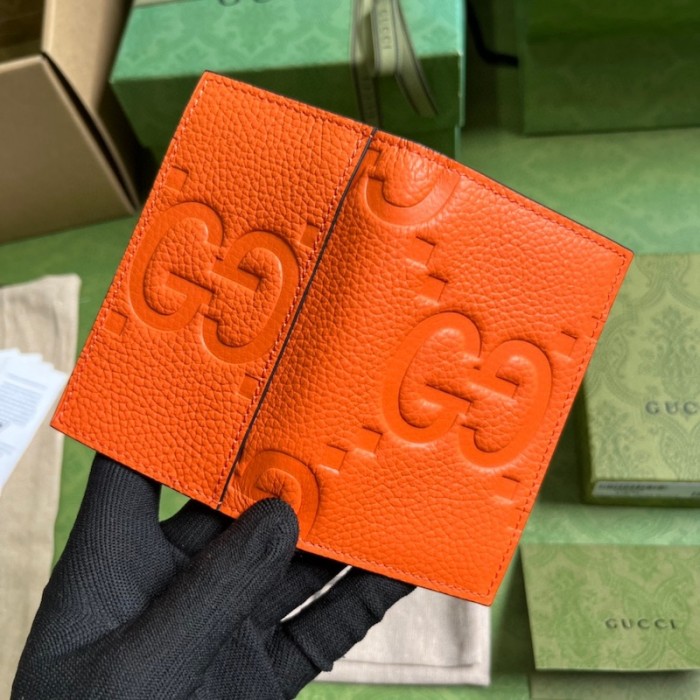 G*u*i jumbo gg card case orange ‎739478