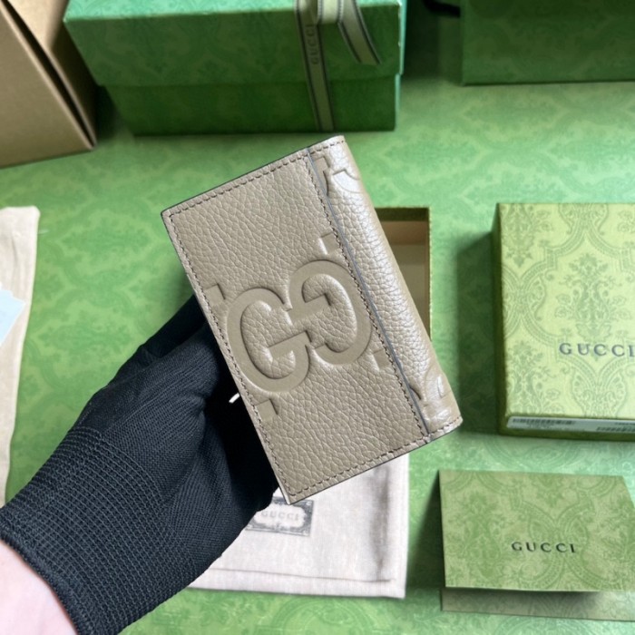 G*u*i jumbo gg card case taupe ‎739478