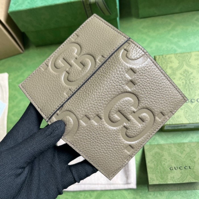G*u*i jumbo gg card case taupe ‎739478