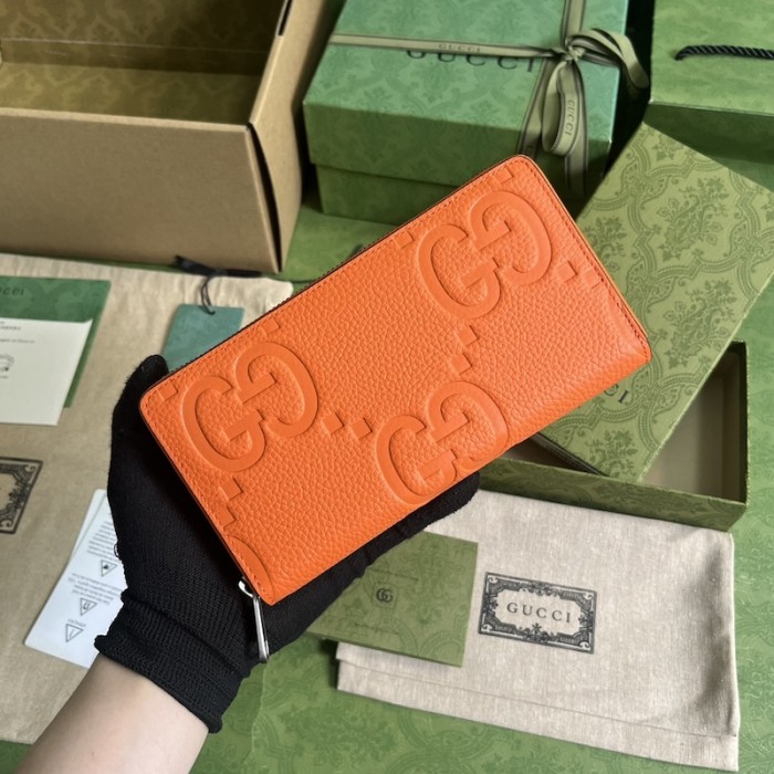 G*u*i jumbo gg continental wallet orange ‎739484