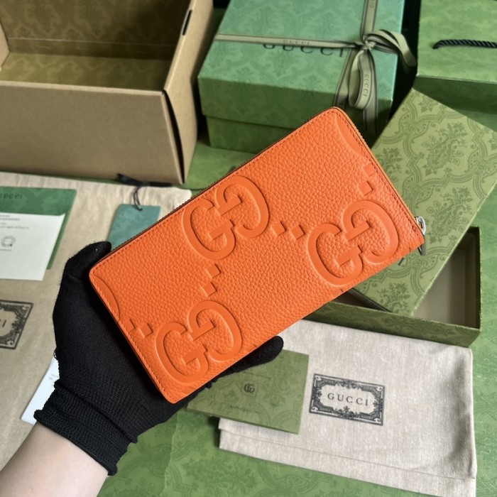 G*u*i jumbo gg continental wallet orange ‎739484