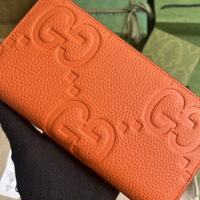 G*u*i jumbo gg continental wallet orange ‎739484