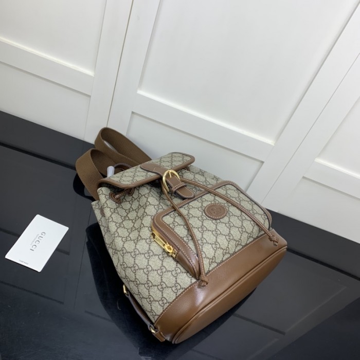 G*u*i backpack with interlocking g 674147 brown