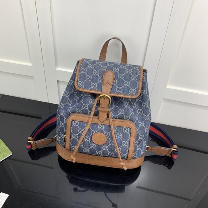 G*u*i backpack with interlocking g ‎674147 denim